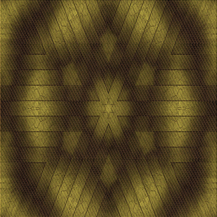 Round Patterned Dark Yellow Green Rug, pat110org