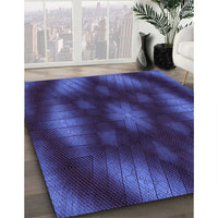 Patterned Midnight Blue Rug, pat110pur