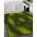 Patterned Dark Forest Green Rug in Family Room, pat110yw