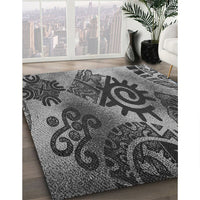 Patterned Gunmetal Gray Rug, pat1100gry