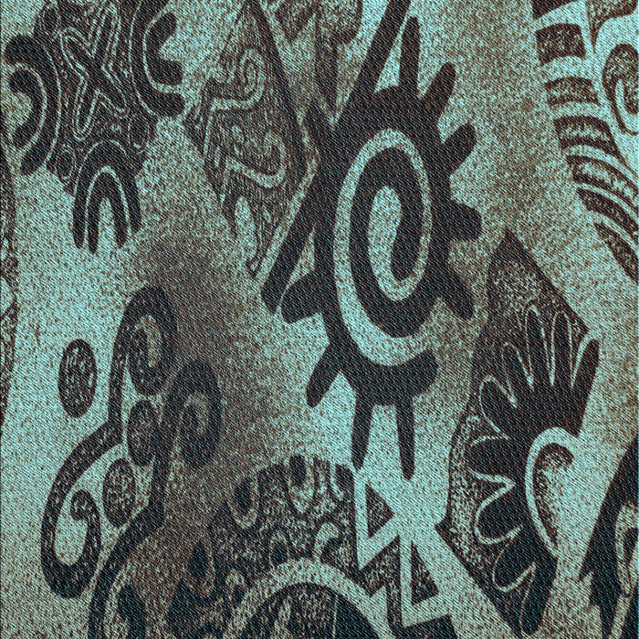 Machine Washable Transitional Dark Coffee Brown Rug, wshpat1100lblu