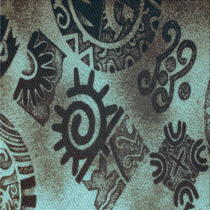 Round Machine Washable Transitional Dark Coffee Brown Rug, wshpat1100lblu