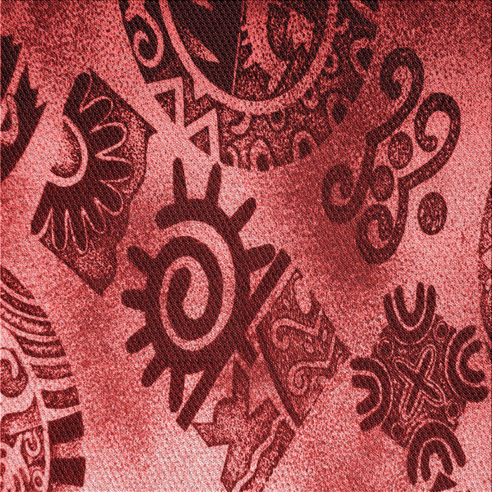 Round Patterned Red Rug, pat1100rd