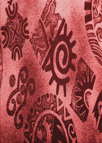 Machine Washable Transitional Red Rug, wshpat1100rd