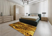 Patterned Saffron Red Rug in a Bedroom, pat1100yw