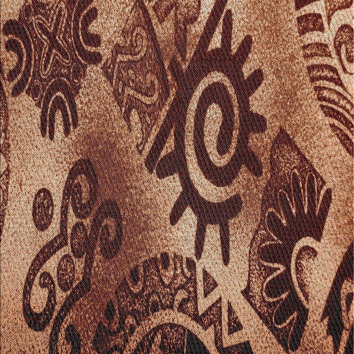 Patterned Tangerine Pink Novelty Rug, pat1100