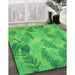 Machine Washable Transitional Neon Green Rug in a Family Room, wshpat1101grn