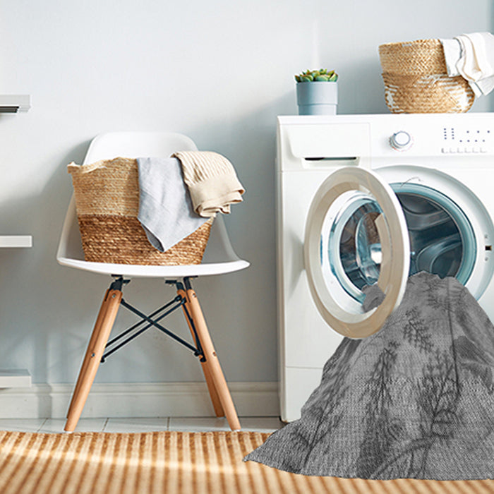 Machine Washable Transitional Cloud Gray Rug in a Washing Machine, wshpat1101gry