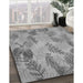 Patterned Cloud Gray Rug in Family Room, pat1101gry