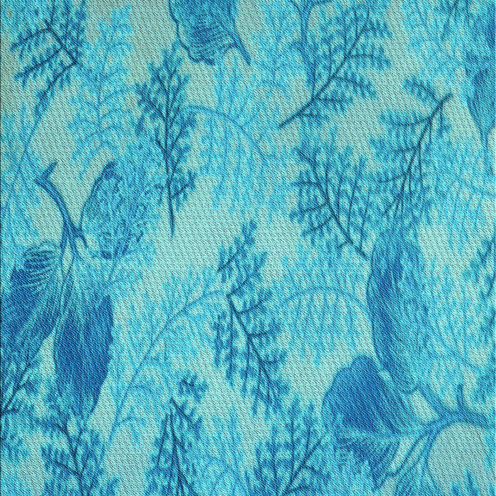 Patterned Dark Turquoise Green Rug, pat1101lblu