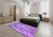 Patterned Violet Purple Rug in a Bedroom, pat1101pur