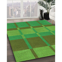 Patterned Neon Green Rug, pat1102grn