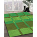 Patterned Neon Green Rug in Family Room, pat1102grn