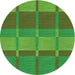Square Patterned Neon Green Rug, pat1102grn