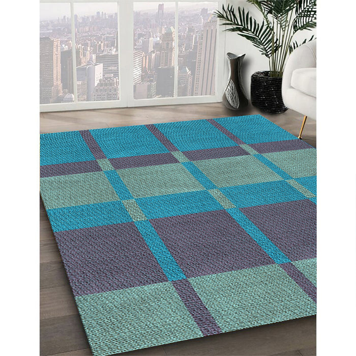Patterned Purple Navy Blue Rug in Family Room, pat1102lblu