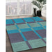 Patterned Purple Navy Blue Rug in Family Room, pat1102lblu