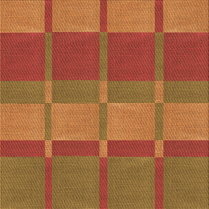 Round Patterned Orange Rug, pat1102org