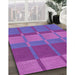 Patterned Dark Orchid Purple Rug in Family Room, pat1102pur