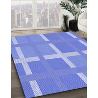 Patterned Sky Blue Rug, pat1103blu