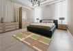 Patterned Copper Brown Rug in a Bedroom, pat1103brn