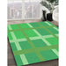 Machine Washable Transitional Neon Green Rug in a Family Room, wshpat1103grn