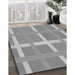 Patterned Cloud Gray Rug in Family Room, pat1103gry