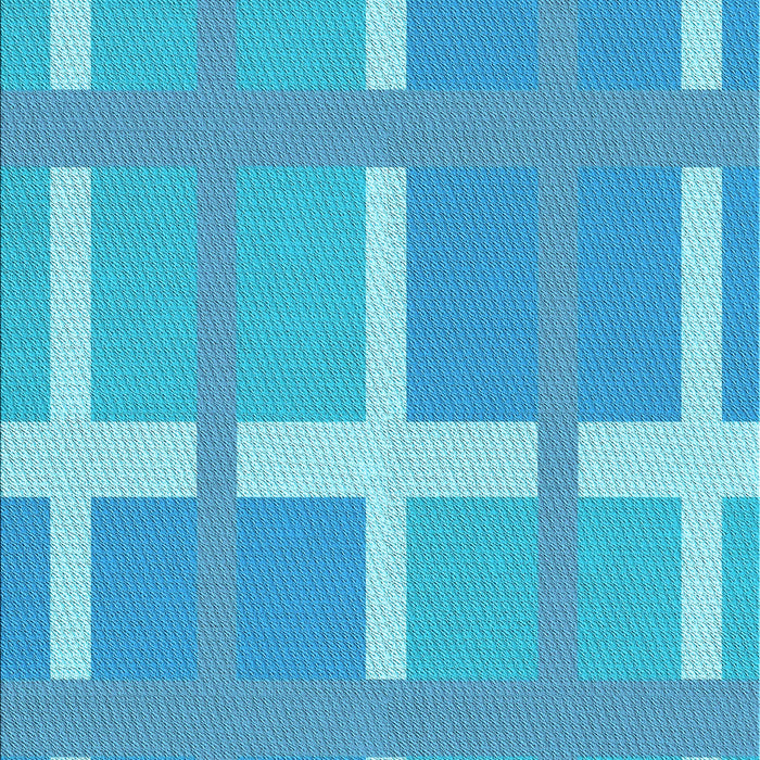Patterned Bright Turquoise Blue Rug, pat1103lblu