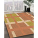 Patterned Orange Rug in Family Room, pat1103org