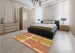 Patterned Orange Rug in a Bedroom, pat1103org