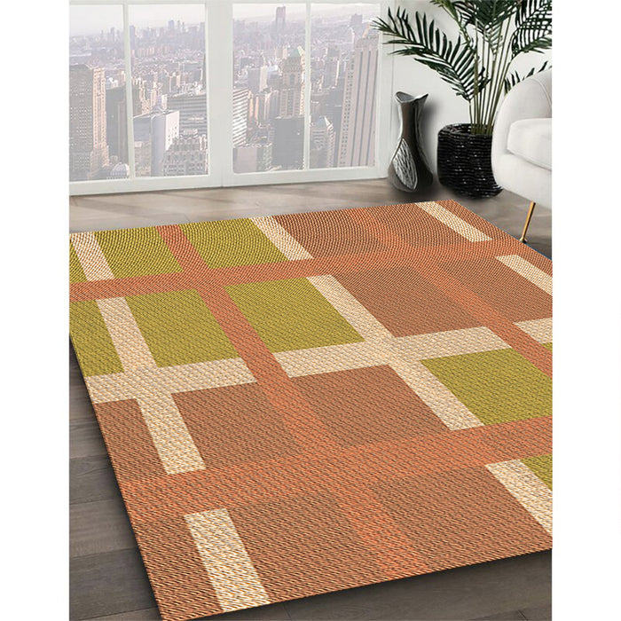 Machine Washable Transitional Orange Rug in a Family Room, wshpat1103org