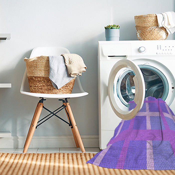 Machine Washable Transitional Bright Lilac Purple Rug in a Washing Machine, wshpat1103pur