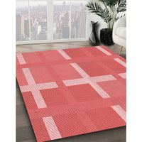 Patterned Ruby Red Rug, pat1103rd