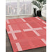 Patterned Ruby Red Rug in Family Room, pat1103rd