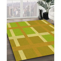 Patterned Dark Golden Brown Rug, pat1103yw