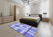 Patterned Blue Rug in a Bedroom, pat1104blu