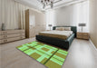 Patterned Green Rug in a Bedroom, pat1104grn