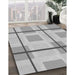 Machine Washable Transitional Platinum Silver Gray Rug in a Family Room, wshpat1104gry