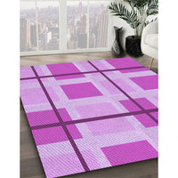 Patterned Pastel Purple Pink Rug, pat1104pur