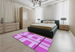 Patterned Pastel Purple Pink Rug in a Bedroom, pat1104pur