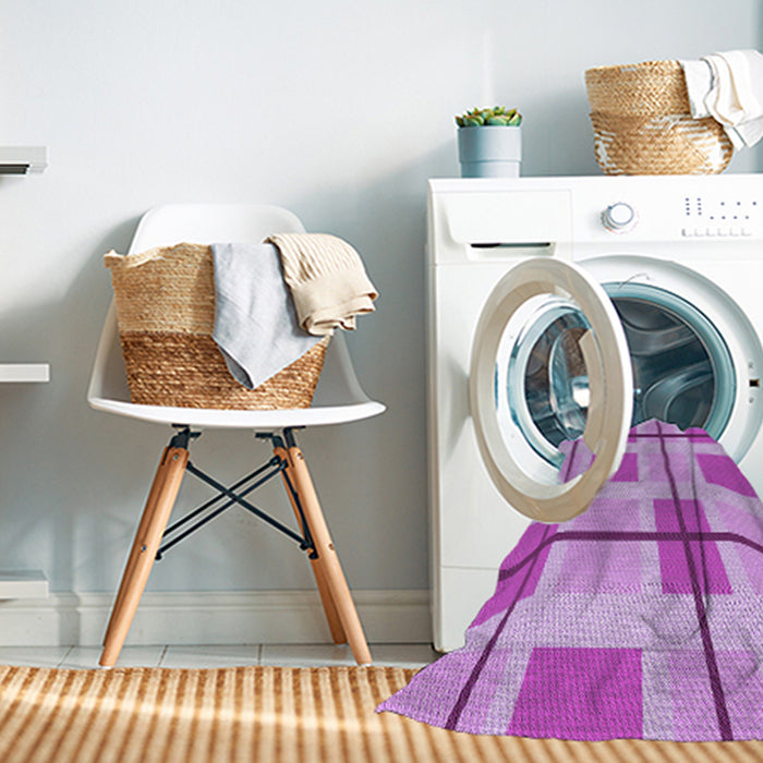 Machine Washable Transitional Pastel Purple Pink Rug in a Washing Machine, wshpat1104pur
