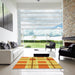 Machine Washable Transitional Bright Gold Yellow Rug in a Kitchen, wshpat1104yw