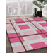 Patterned Pink Violet Pink Novelty Rug in Family Room, pat1104