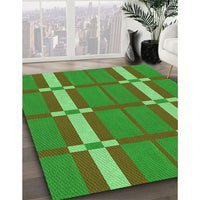 Patterned Seaweed Green Rug, pat1105grn