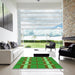 Square Patterned Seaweed Green Rug in a Living Room, pat1105grn