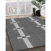 Machine Washable Transitional Gunmetal Gray Rug in a Family Room, wshpat1105gry