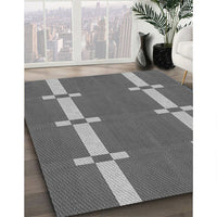 Patterned Gunmetal Gray Rug, pat1105gry