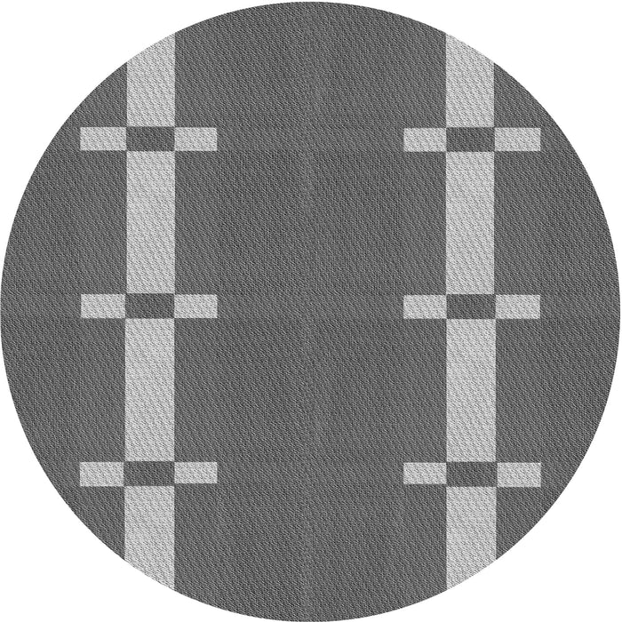 Square Patterned Gunmetal Gray Rug, pat1105gry