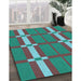 Machine Washable Transitional Dark Turquoise Green Rug in a Family Room, wshpat1105lblu