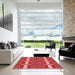 Square Patterned Red Rug in a Living Room, pat1105rd