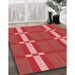 Patterned Red Rug in Family Room, pat1105rd